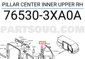 Nissan 765303XA0A PILLAR CENTER INNER UPPER RH