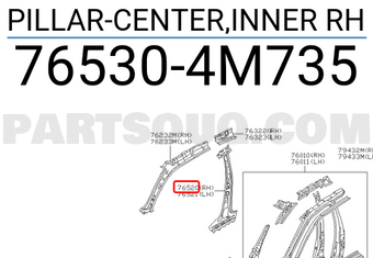 Nissan 765304M735 PILLAR-CENTER,INNER RH