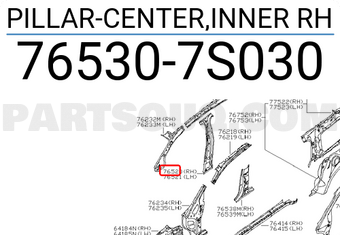Nissan 765307S030 PILLAR-CENTER,INNER RH