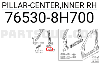 Nissan 765308H700 PILLAR-CENTER,INNER RH