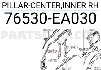 Nissan 76530EA030 PILLAR-CENTER,INNER RH