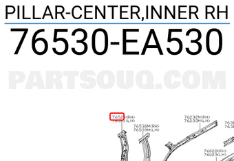 Nissan 76530EA530 PILLAR-CENTER,INNER RH