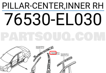 Nissan 76530EL030 PILLAR-CENTER,INNER RH