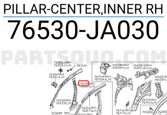 Nissan 76530JA030 PILLAR-CENTER,INNER RH