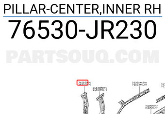 Nissan 76530JR230 PILLAR-CENTER,INNER RH