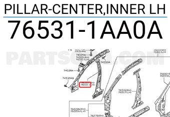 Nissan 765311AA0A PILLAR-CENTER,INNER LH
