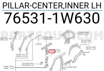 Nissan 765311W630 PILLAR-CENTER,INNER LH