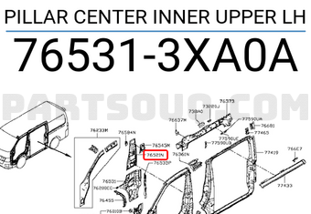 Nissan 765313XA0A PILLAR CENTER INNER UPPER LH