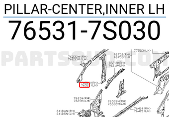 Nissan 765317S030 PILLAR-CENTER,INNER LH