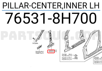 Nissan 765318H700 PILLAR-CENTER,INNER LH