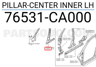 Nissan 76531CA000 PILLAR-CENTER INNER LH