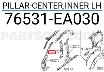 Nissan 76531EA030 PILLAR-CENTER,INNER LH
