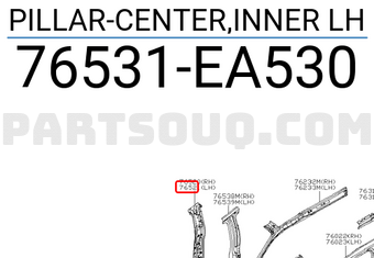 Nissan 76531EA530 PILLAR-CENTER,INNER LH