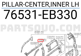 Nissan 76531EB330 PILLAR-CENTER,INNER LH