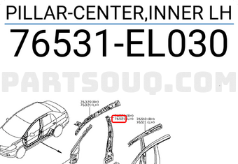 Nissan 76531EL030 PILLAR-CENTER,INNER LH
