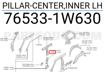 Nissan 765331W630 PILLAR-CENTER,INNER LH