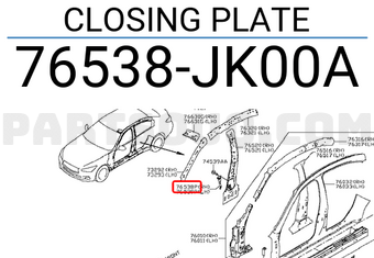 Nissan 76538JK00A CLOSING PLATE