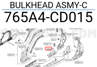 Nissan 765A4CD015 BULKHEAD ASMY-C