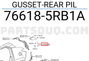 Nissan 766185RB1A GUSSET-REAR PIL