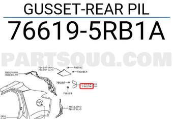 Nissan 766195RB1A GUSSET-REAR PIL