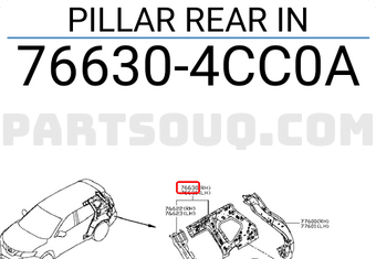 Nissan 766304CC0A PILLAR REAR IN