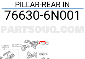 Nissan 766306N001 PILLAR-REAR IN
