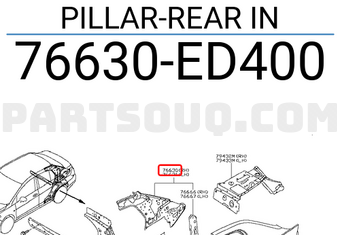 Nissan 76630ED400 PILLAR-REAR IN