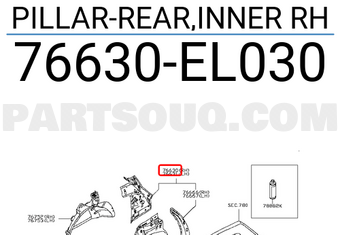 Nissan 76630EL030 PILLAR-REAR,INNER RH
