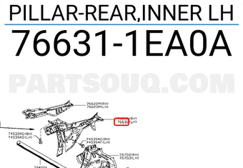 Nissan 766311EA0A PILLAR-REAR,INNER LH