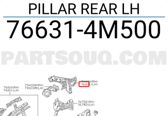Nissan 766314M500 PILLAR REAR LH