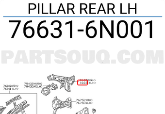 Nissan 766316N001 PILLAR REAR LH