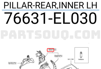 Nissan 76631EL030 PILLAR-REAR,INNER LH