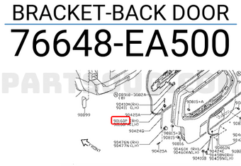 Nissan 76648EA500 BRACKET-BACK DOOR