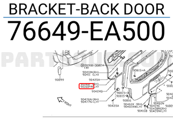 Nissan 76649EA500 BRACKET-BACK DOOR