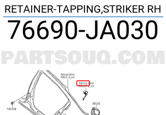 Nissan 76690JA030 RETAINER-TAPPING,STRIKER RH