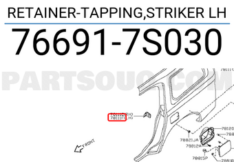 Nissan 766917S030 RETAINER-TAPPING,STRIKER LH