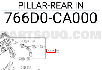 Nissan 766D0CA000 PILLAR-REAR IN