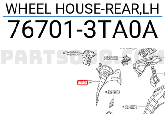 Nissan 767013TA0A WHEEL HOUSE-REAR,LH