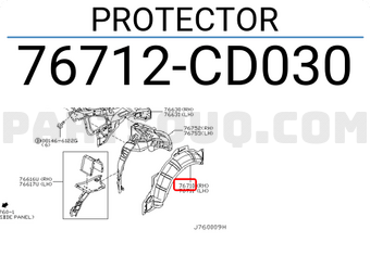 Nissan 76712CD030 PROTECTOR