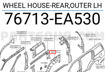 Nissan 76713EA530 WHEEL HOUSE-REAR,OUTER LH