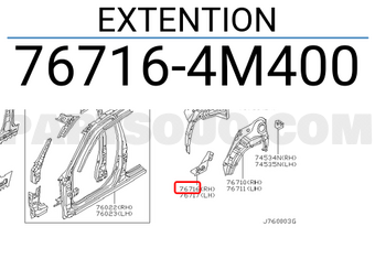Nissan 767164M400 EXTENTION