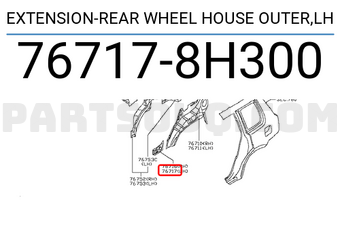 Nissan 767178H300 EXTENSION-REAR WHEEL HOUSE OUTER,LH