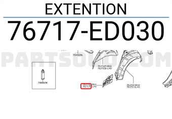 Nissan 76717ED030 EXTENTION