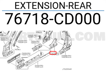 Nissan 76718CD000 EXTENSION-REAR
