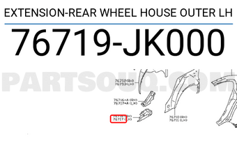 Nissan 76719JK000 EXTENSION-REAR WHEEL HOUSE OUTER LH