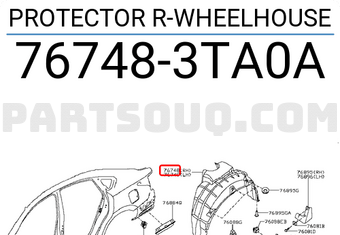 Nissan 767483TA0A PROTECTOR R-WHEELHOUSE