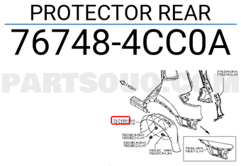 Nissan 767484CC0A PROTECTOR REAR