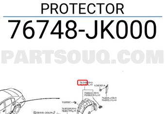 Nissan 76748JK000 PROTECTOR