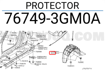 Nissan 767493GM0A PROTECTOR