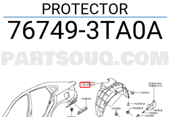 Nissan 767493TA0A PROTECTOR